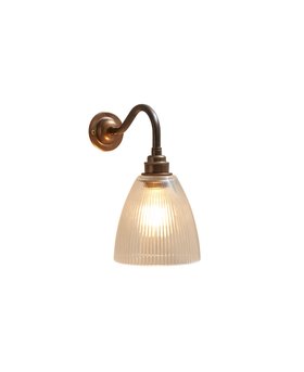 Brewer's Brass Bramley Wall Light with Fluted Glass Shade