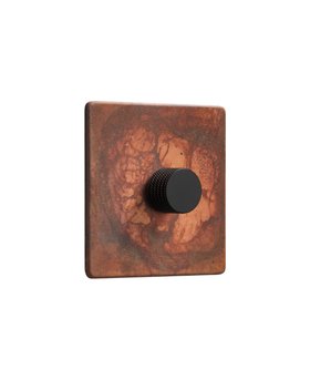 Oxide Copper Single Dimmer Switch - Brushed Copper Dimmer Knob