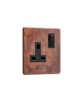 Oxide Copper Single Plug Socket - Black Inserts