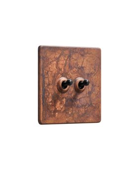 Oxide Copper Double Toggle Switch - Black Toggles