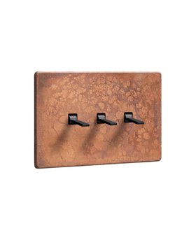 Oxide Copper Triple Tapered Toggle Switch - Black Toggles