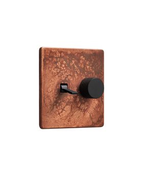 Oxide Copper Double Combination Switch (1 toggle, 2 dimmer) - Black Details