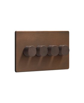 Bronze Quadruple Dimmer Switch - Bronze Dimmer Knobs