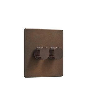 Bronze Double Dimmer Switch - Bronze Dimmer Knobs