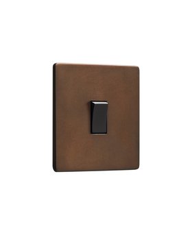 Bronze Single Rocker Switch - Black Rocker