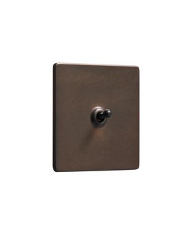 Bronze Single Toggle Switch - Black Toggle