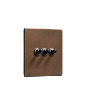 Bronze Triple Toggle Switch - Black Toggles