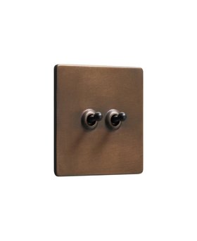 Bronze Double Toggle Switch - Black Toggles