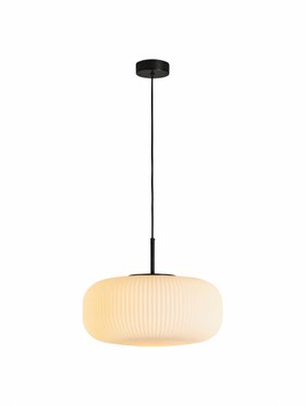 Nuvia Frosted Large Single Pendant Light - Black