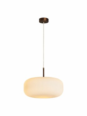 Nuvia Frosted Large Single Pendant Light - Antique Brass