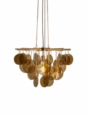 Josephine Tobacco Glass Disc Chandelier