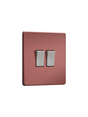 Blush Double Rocker Switch  - Silver Rockers
