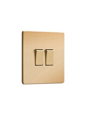 Champagne Double Rocker Switch - Gold Rockers