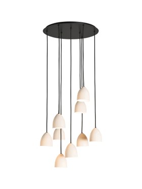 Porcelain 9 Light Cluster - Black