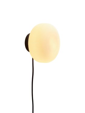 Nuvia Frosted Plug In Flush Wall Light - Black