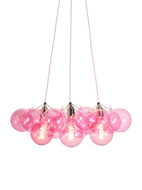 Medium Pink Bubble Chandelier - 12 Baubles