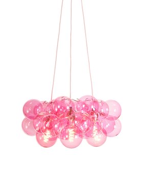 Medium Pink Bubble Chandelier - 24 Baubles