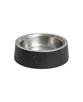 Black Caro Marble Dog Bowl