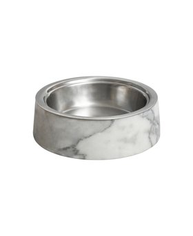 White Caro Marble Dog Bowl