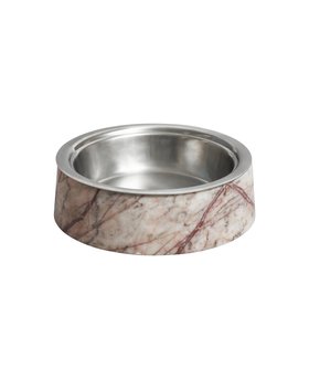 Pink Caro Marble Dog Bowl