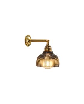 Gold Manston Wall Light with Smokey Fluted Mini Shade