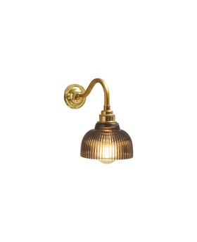 Gold Bramley Wall Light with Smokey Fluted Mini Shade