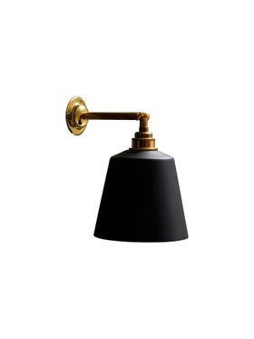 Gold Manston Wall Sconce with Black Bell Metal Shade