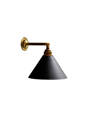 Gold Manston Wall Sconce with Black Cone Metal Shade