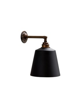 Brewer's Brass Manston Wall Sconce with Black Bell Metal Shade