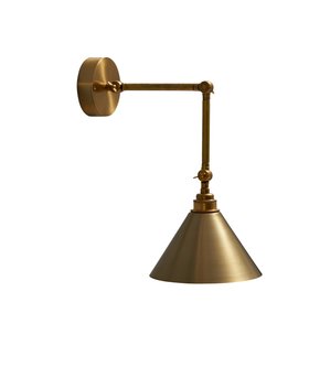 Gold Fender Articulated Wall Light with Gold Cone Metal Shade