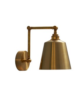 Gold Fender Articulated Wall Light with Gold Bell Metal Shade