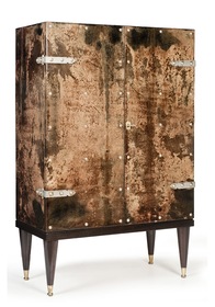 Aldo Tura rare Mid-20th Century Italian Veneered Goat Hide, Cocktail Cabinet/bar