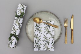 SET OF TWO MISTLETOE COTTON NAPKINS