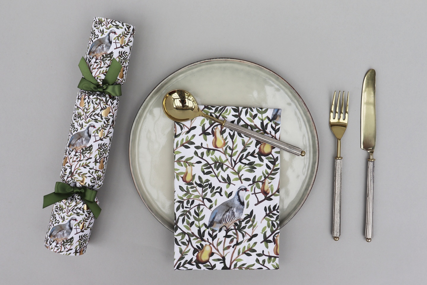 SET OF TWO PARTRIDGE COTTON NAPKINS