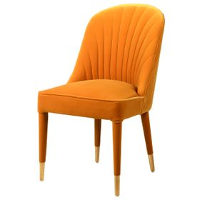  Pair of Lana Gold Tipped Velvet Dining Chairs, Turmeric  