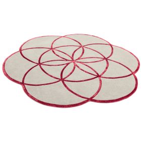 Aria Round Rug Red