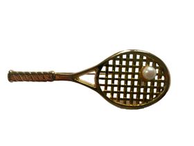 vintage 18 K gold plated tennis racket brooch