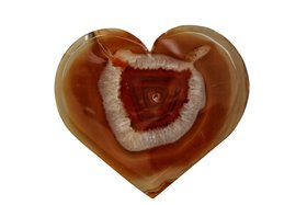 Carnelian quartz heart slice/coaster