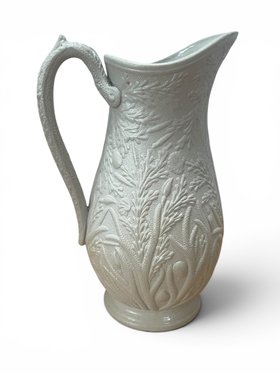 Antique Dudson Salt Glaze Relief-Moulded Jug, Late 19th Century
