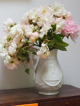 Antique Relief-Moulded Creamware Jug – Childhood (Spring) and Youth (Summer)