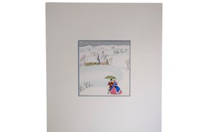 Art Deco Pochoir Christmas image - Snow by Max Ninon