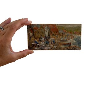 Staithes small oil painting