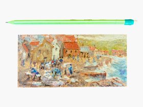 Staithes small oil painting