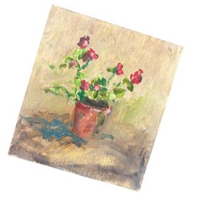 Flowers small oil painting
