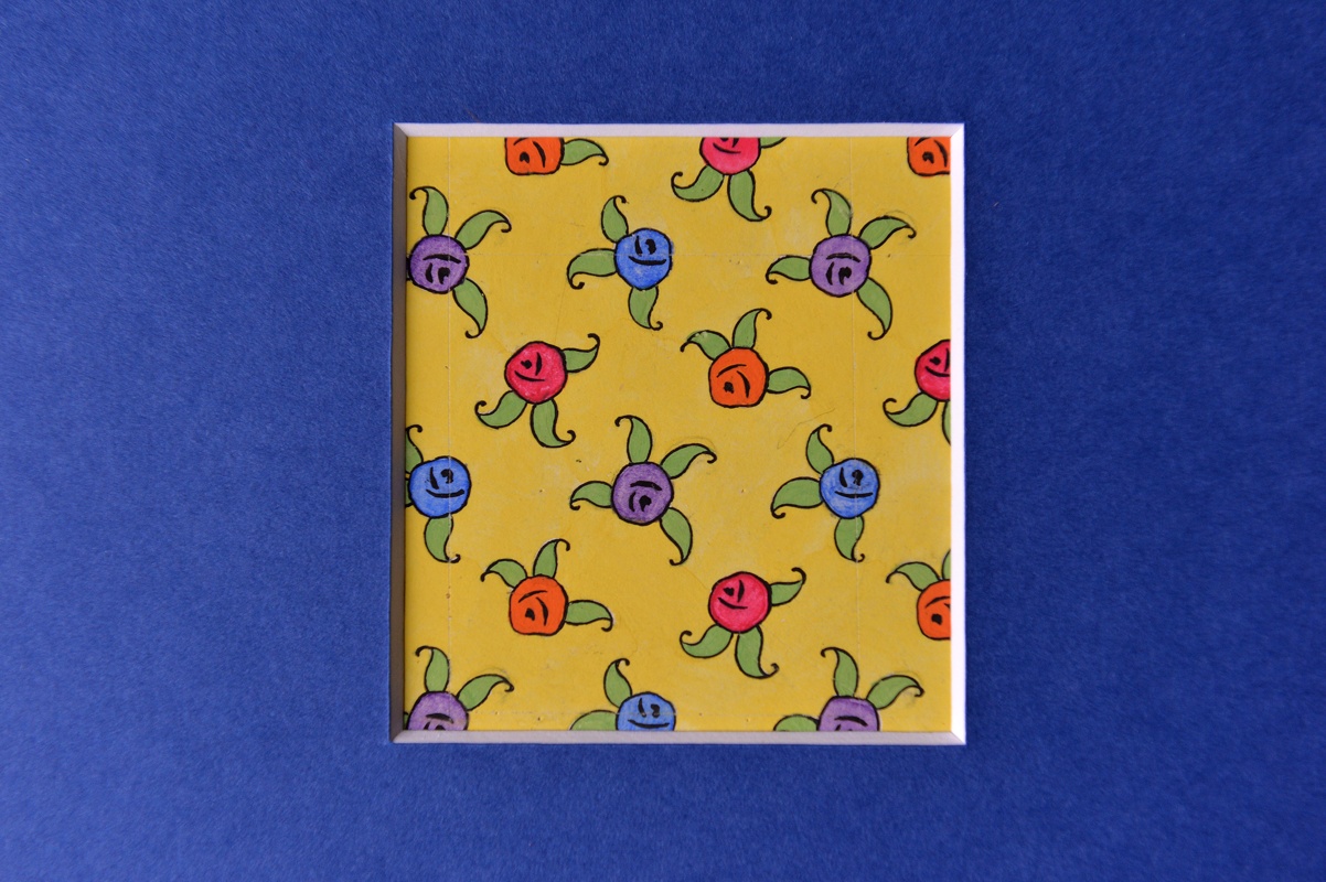 Small roses on yellow textile design