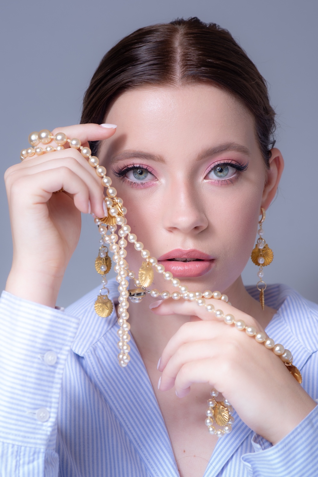 Vintage shell gold plated earrings or necklace