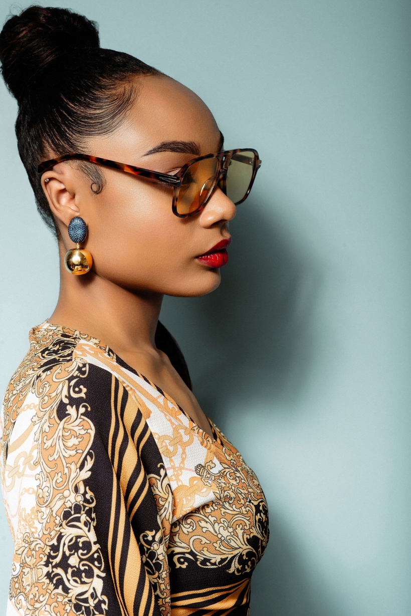 zircon and gold ball clip on earrings