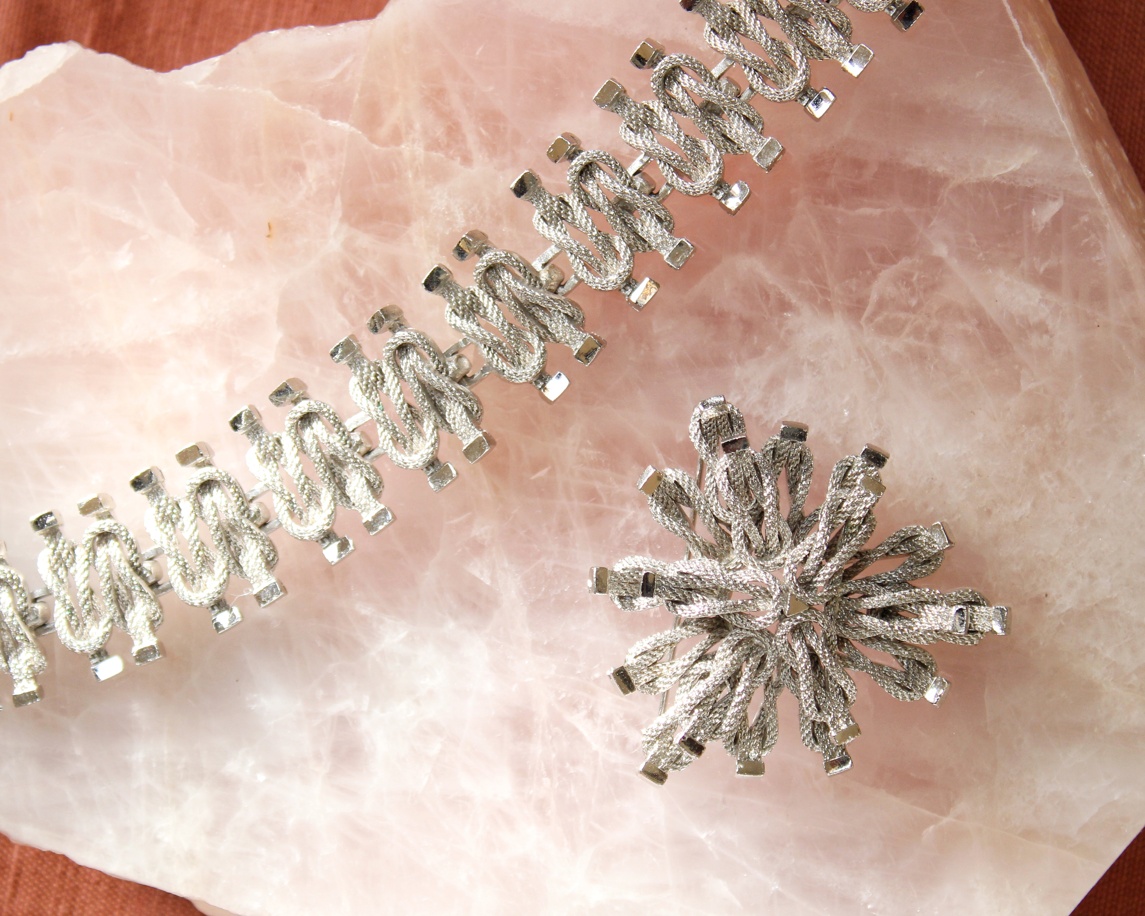 Silver tone Brutalist Jewellery