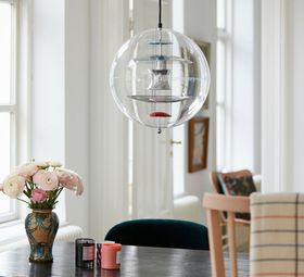 SUSPENSION, VP GLOBE LARGE, TRANSPARENT, CHROME, ROUGE, BLEU, Ø50CM, H50CM - VERPAN