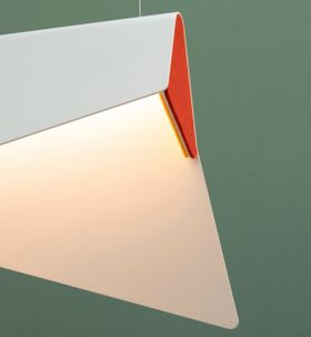 SUSPENSION, GRANDE MOBULA, BLANC ET ORANGE, L28,2CM, H77CM - DESIGNHEURE